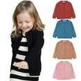 thumbnail image 2 of Chenyin Toddler Baby Knit Sweater for Girls Boys Spring Fall Sweater Kids Candy Color Unisex Cardigan Jacket 12 Months - 7 Years, 2 of 6