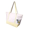 thumbnail image 2 of Eco Playa Del Caribe Deluxe Zipper Top Canvas Beach Boat Bag - Custom Personalization Available Natural - Yellow Trim - No Embroidery, 2 of 4