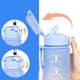 thumbnail image 4 of Botella de agua de 1 litro, botella con pajita y marcador de tiempo, botella deportiva a prueba de fugas con tapa sin BPA para deportes, gimnasio, oficina, camping, correr, degradado azul, 4 of 7