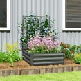 thumbnail image 2 of Outsunny Galvanized Raised Garden Bed with Trellis, Open Bottom, Dark Grey, 2 of 9