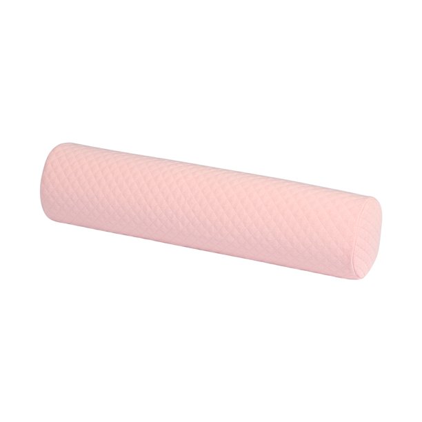 Memory Foam Pillow Washable Roll Lumbar Bolster for Home Pink 18.5" x 4