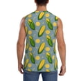 thumbnail image 4 of Lsque Corn On The Leaves Print Men's Cotton Blend Sleeveless Muscle Shirts (S-3XL)- Moisture Wicking, Odor Protection, UPF 30+,X-Large, 4 of 8