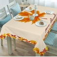 thumbnail image 4 of Falling Tablecloth, Flying Maple Leaf Seasons, Rectangular Table Linen for Dining Room Kitchen Decor, 140cm x 170cm, Brown Orange, 4 of 5