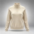 thumbnail image 4 of Womens Half Zip Pullover Fleece Stand Collar Sweatshirt Basic Soft Casual Baselayer Sweatshirts, 4 of 5
