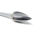 thumbnail image 3 of SG-6 Single Cut Tree Pointed 5/8" x 1" Carbide Burr Bur Tool Die Grinder Bit 1/4" Shank, 3 of 6