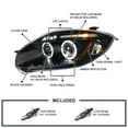 thumbnail image 3 of Spec-D Tuning LED Black Dual Halo Projector Headlights Compatible with 2006-2012 Mitsubishi Eclipse, Left + Right Pair Headlamps Assembly, 3 of 5