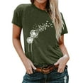 thumbnail image 1 of T-Shirt à Manches Courtes à Col Rond Imprimé pour Femmes, 1 of 5