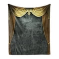 thumbnail image 1 of Opera Soft Flannel Fleece Throw Blanket, Vintage Grunge Theater Stage Classical Design Illustration Medieval Baroque Print, Cozy Plush for Indoor and Outdoor Use, 60" x 80", Grey Yellow, by Ambesonne, 1 of 6