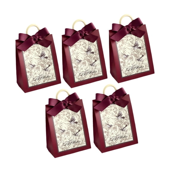 5 bolsas de dulces para regalos de boda, cajas multiusos para aniversarios. Rojo