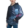 thumbnail image 2 of KLL Unisex Kids Boys Girls Hooded Pocket Pullover Hoodies-Heart Axolotl, 2 of 5