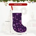 thumbnail image 4 of Salouo Purple Snow Flakes Print Christmas Stockings,Large Xmas Stocking Set of 1 Holiday and Farmhouse Stocking for Christmas Holiday Party Decoration(17.7*11 Inch), 4 of 7