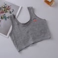 thumbnail image 2 of Girls Sports Bras 10-12 Years Old Teen Girls' Training Bra Seamless Cotton Cami Wireless Bras Elastic Kids Sports Bra Crop Tops,Grey,10-14 Years, 2 of 3