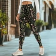 thumbnail image 4 of Renewold Mushroom Fern Leaf Black Yoga Leggings for Women with Pockets Trendy Running Yoga Pants High Waisted Tummy Control Graphic Pants Tights for Cycling Yoga Sports, XL, 4 of 8