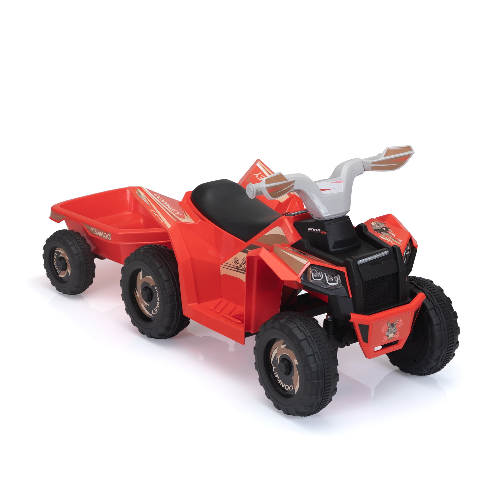 CIPACHO Kids ATV, 6V Battery Powered Electric Vehicle with Trailer, Ride on Car 4 Wheeler Quad for Toddler Boys Girls 18-36 Months, Red