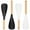 Black+White, variant on 4/8Pcs Silicone Spatula Spoon Set High and Low Temperature Resistant Wood Handle Cooking Spoon Dishwasher Safe for Cooking Serving Mixing Scooping