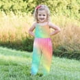 thumbnail image 3 of HAOTAGS Overalls for Girls(1-6),Casual Sleeveless Open Back Star Print Summer Playsuit Multicolor 1, 3 of 5
