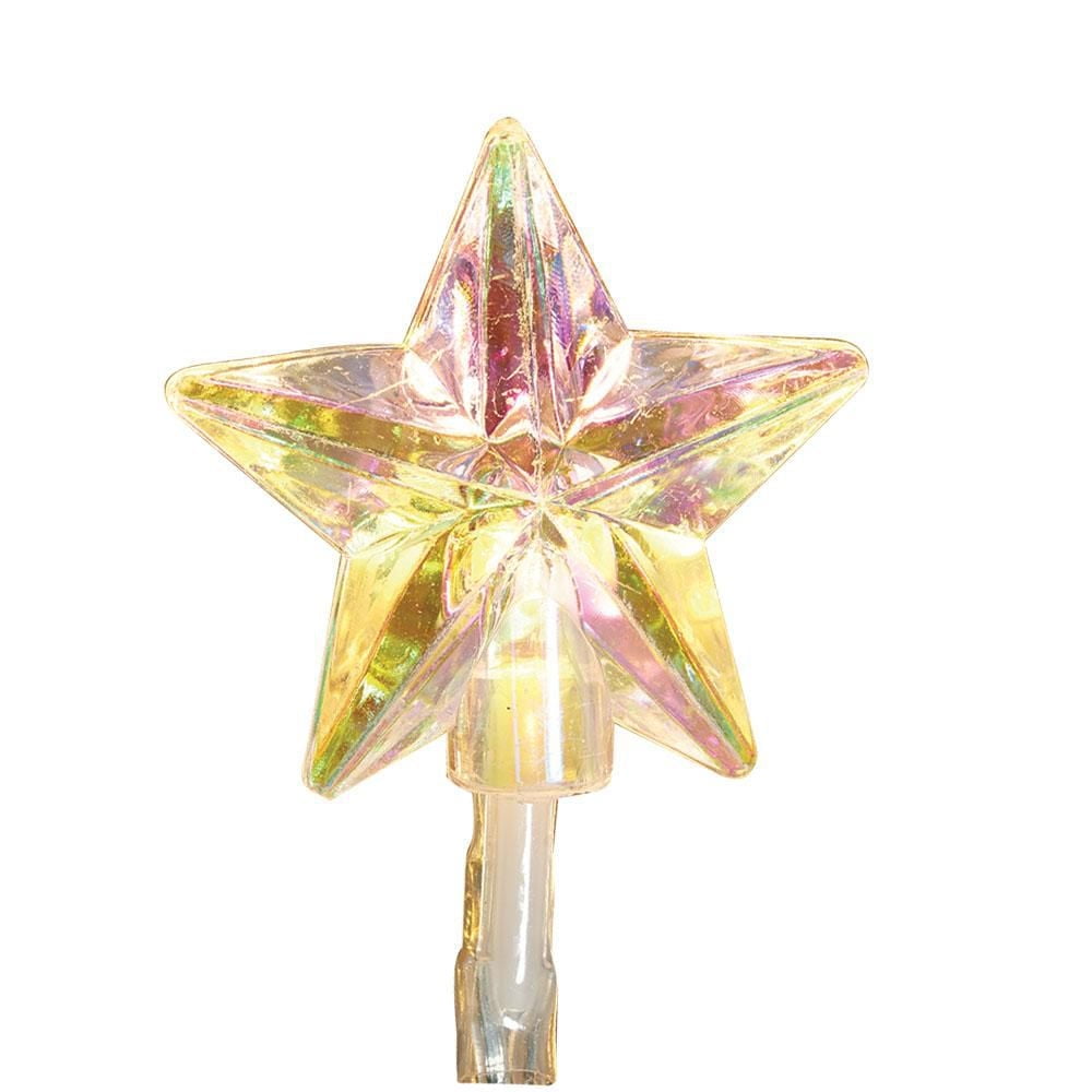 Holiday Time 20-Count Battery-Operated Warm White LED Star Christmas Lights, with Timer, 7.9'