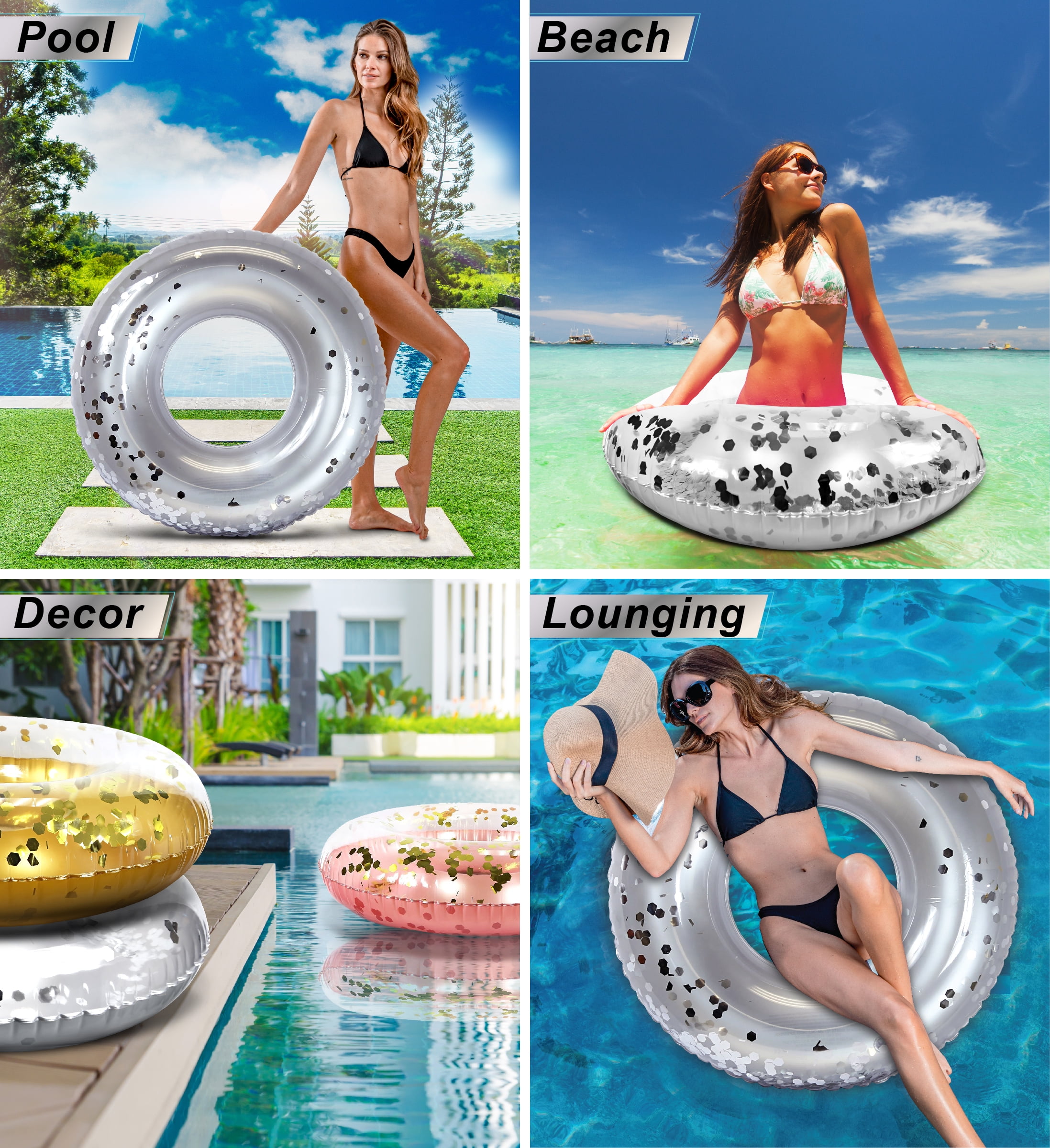 Inflatable Pool Tube Good Vibes Collection 36 inch