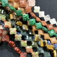 thumbnail image 2 of HOOUN Faceted Natural Clover Tiger Eye Agate Chalcedony Loose Beads For Jewelry Making-White jade-14mm About 14PCS, 2 of 9