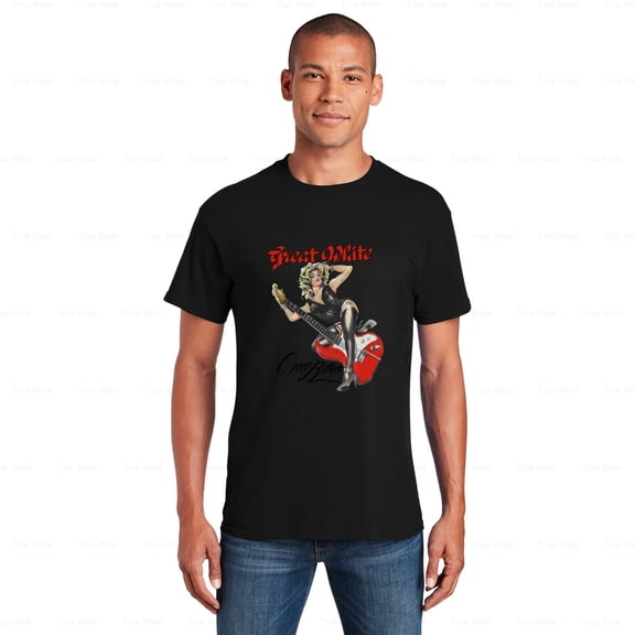 WéarCLOTHING Great White Band T-Shirt Heavy Cotton, Unisex, White, Rock, Hair Metal, 80s , for Unisex, up to size 5XL