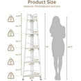 thumbnail image 6 of SELOOYE Ladder Corner Shelf Stand, 5-Tier Corner Shelf with LED Light, 70 Inch Tall Display Shelf for Living Room, Bedroom, Bookshelf, Industrial Shelf with Steel Frame, Plant Shelf (White), 6 of 9