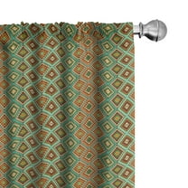 Ambesonne Earth Tones Curtains, Retro Folk Accents, Pair of 28"x84", Multicolor