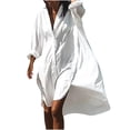 thumbnail image 2 of DPTALR Robe Longue à Manches Longues Imprimée Irrégulière Col en V pour Femmes, 2 of 5