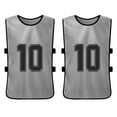 thumbnail image 3 of Tignapoo Adult Sports Training Vests - 12 Pack Reversible Jerseys with Numbers 1-12, Grey Color, Quick-Dry and Breathable Fabric for Football and Basketball Practice, 3 of 6