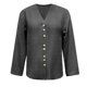 thumbnail image 4 of Camisas de Cuello de la Tripulación de Manga Corta para Mujeres Botón de Cuello en V Delantero de Manga Larga Mezcla de Ropa de Cama Abierta Casual Top, Camisas de Cuello de la Tripulación de Manga L, 4 of 5