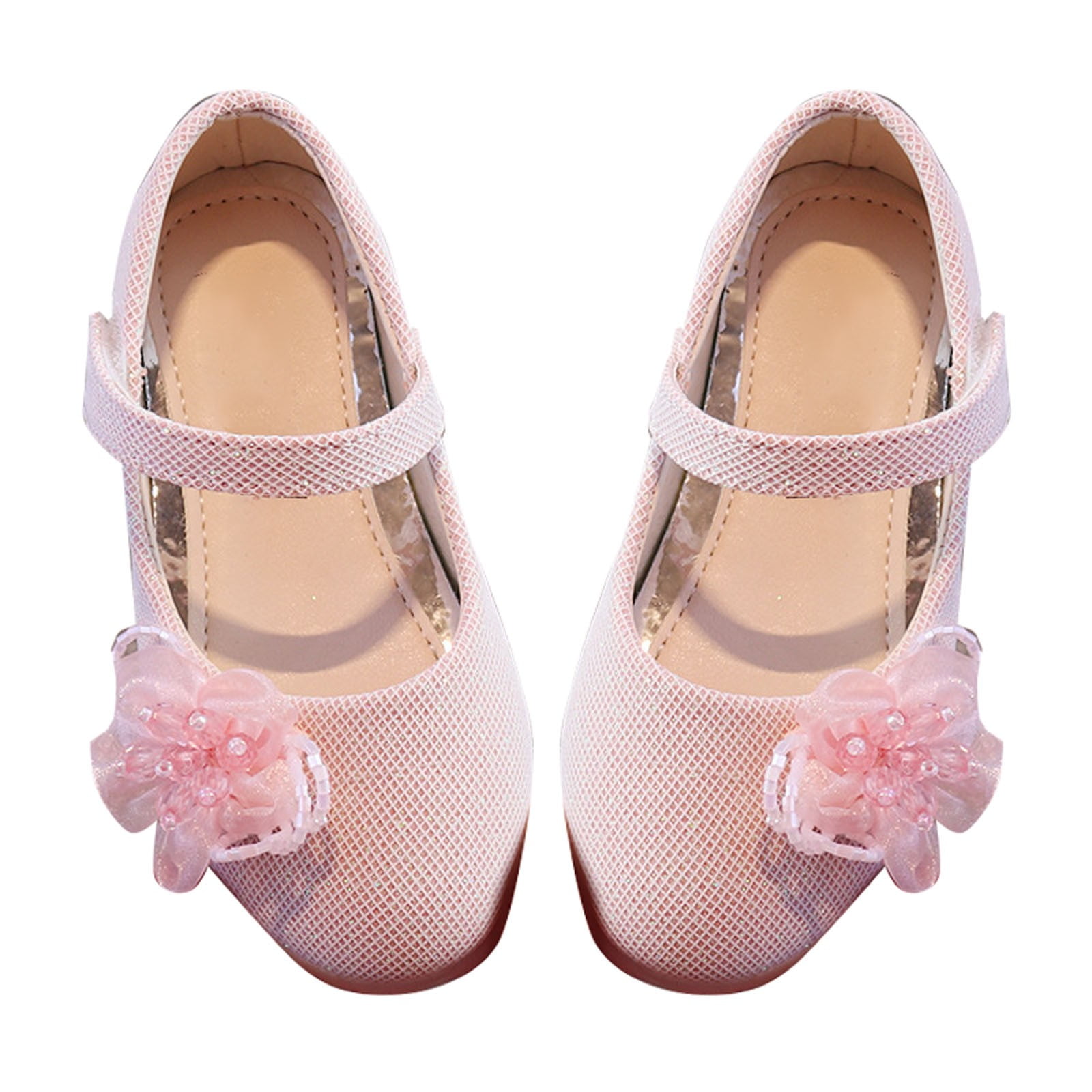 TOWED22 Toddler Girls Dress Shoes Party Wedding Flower Girl Ballet Flats Pink 10.5