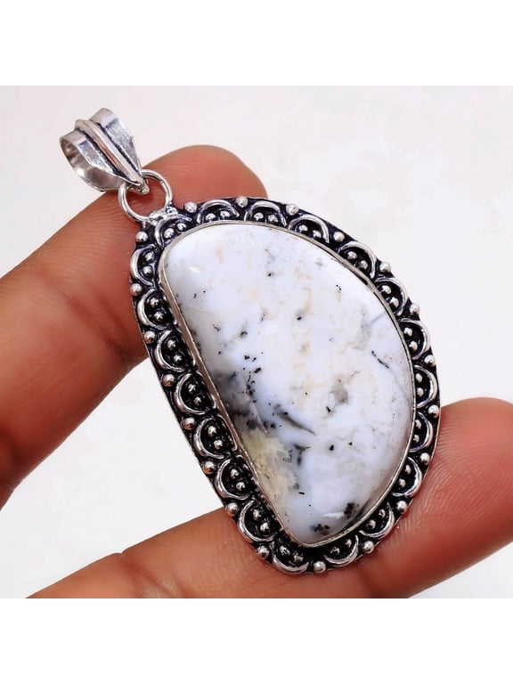 Dendritic Opal Gemstone Handmade Fashion Ethnic Gift Pendant Jewelry 2.40" SA 68