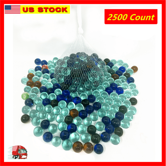 Lot of 2500 Glass Marbles 25lb Dark blue Glass 5/8" 16mm Bulk Wholesale Lot Sling Shot Ammo