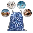 thumbnail image 6 of Leisure Draw String Mouth Backpack 16 X 14 Woven Band Durable Not Easy To Fall Off In Travel Portable Draw String Design Zebra Print Style Lightblue_3, 6 of 8