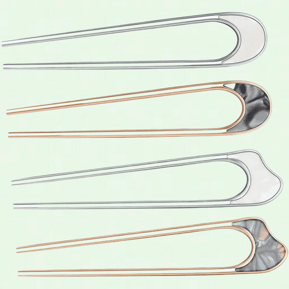 Retro Hair Styling Hairpin Set - 4pcs U-shaped Hair Clips with Leopard Print