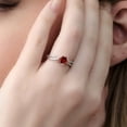 thumbnail image 5 of Gem Stone King 925 Sterling Silver and 10K Rose Gold Red Garnet and Diamond Heart Shape Women Ring (0.91 Cttw, Gemstone Birthstone Available in Size 5, 6, 7, 8, 9), 5 of 5