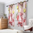 thumbnail image 2 of Yayeee Window Curtains Light Filtering 63"x52" Grommet Panel Pair Home Living Room Decor, Red Lobster, 2 of 7