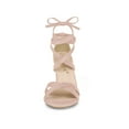 thumbnail image 2 of BLISSFUL STEP Women's Open Toe Lace-Up High Block Heeled Sandals Dust Pink (Size 11.5), 2 of 7