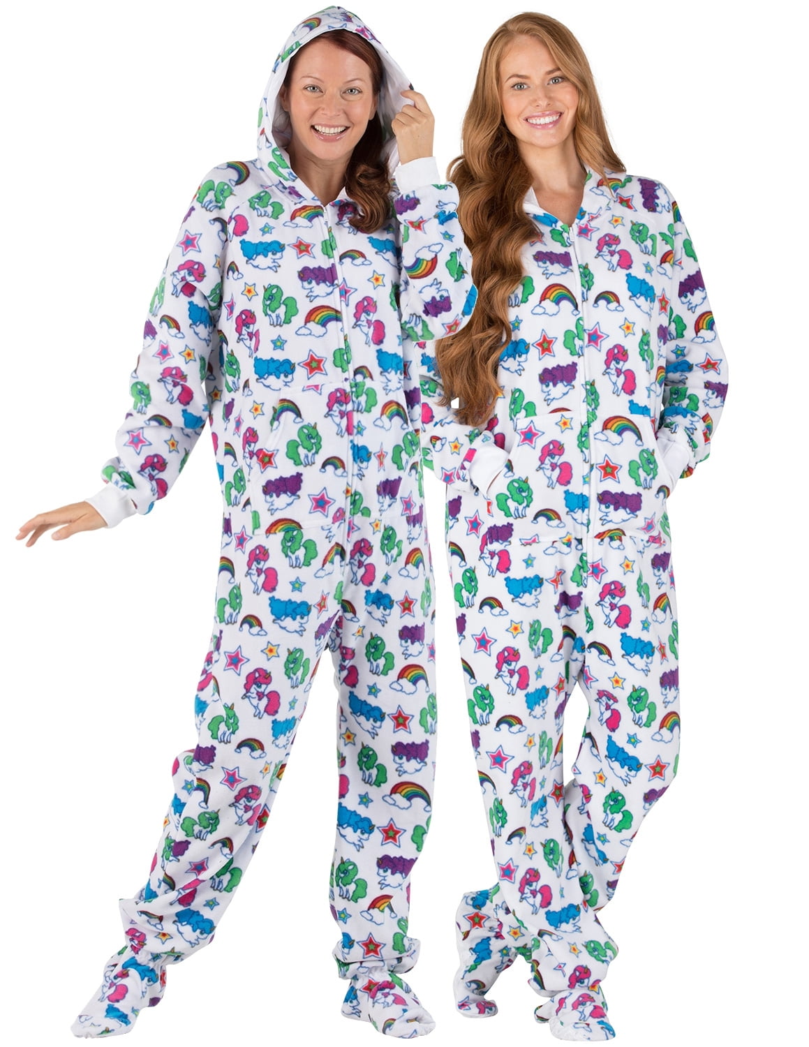 Footed Pajamas Footed Pajamas Rainbows N Unicorns Adult Hoodie