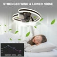 thumbnail image 2 of Anvazise Ceiling Fan with Light, Ceiling Fan with Remote Control, Modern Flush Mount Ceiling Fan, Geometric Shape Fan Light for Bedroom, Living Room, Small LED Ceiling Light Fixture,Black, 2 of 13