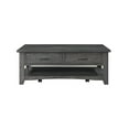 thumbnail image 2 of Benzara BM178138 Wooden Coffee Table with Two Spacious Drawers, Gray - 19 x 28 x 50 in., 2 of 4