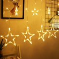 thumbnail image 3 of 12 Star Curtain Lights 2.5m Outdoor Indoor Bedroom Home Party Wedding Decoration Led Star Shape Str, 3 of 5