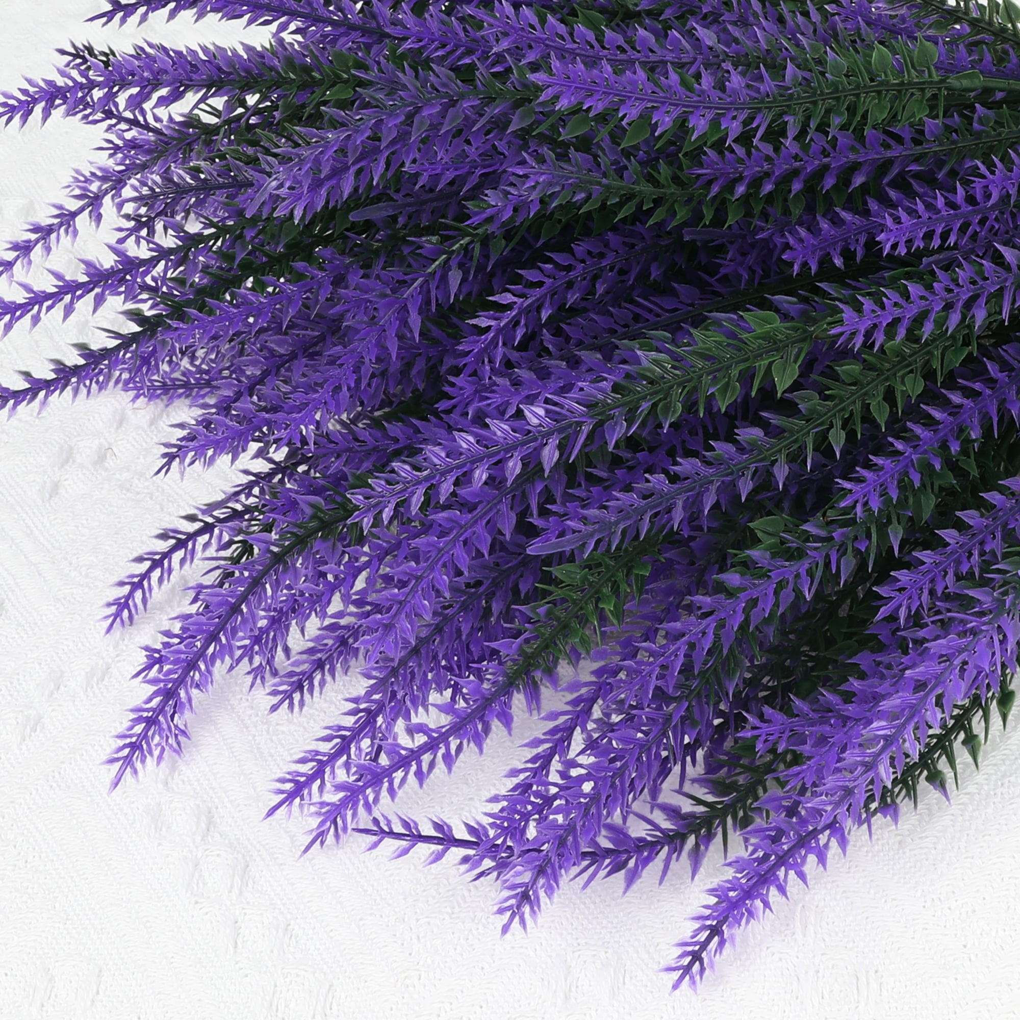 Unique Bargains 10 Bundles Lavender Fake Artificial Flowers Faux Plastic Plants Purple
