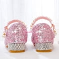 thumbnail image 7 of Quealent Kids Toddler Girls Dress Shoes Pumps Low Heels Sparkling Flower Mary Jane Footwear for Party Prom Wedding Birthday Pink for Size 3, 7 of 7