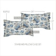 thumbnail image 2 of VHC Brands Annie Blue Floral Ruffled Standard Pillow Case (w/ 8" Ruffle)- Set of 2, Vintage Farmhouse, 2 of 6