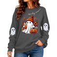 thumbnail image 4 of Sweatshirts for Women JIANLAI Spooky Season Cute Ghost Pumpkin Graphic Crewneck Sweatshirt, Fall Halloween Long Sleeve Pullover Top, Loose Casual Printed Sweatshirt, 4 of 7