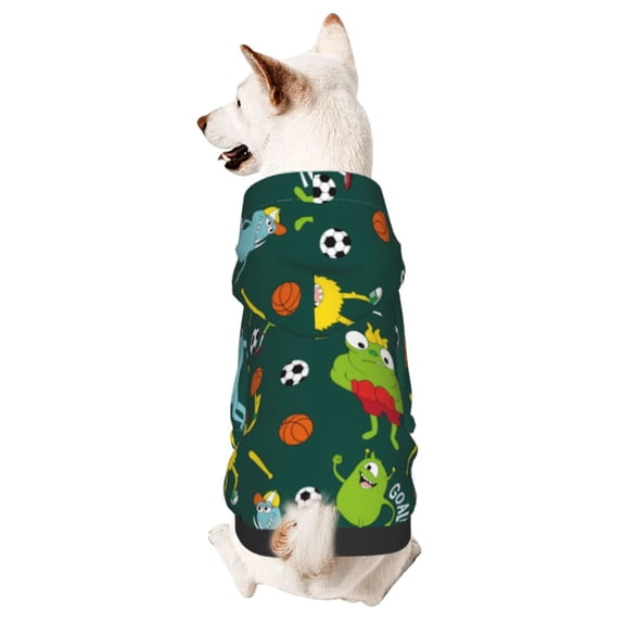 Xecao Sport Monster Pattern Sweatshirts Winter Pet Dog Hoodie Puppy Coat Dog Sweaters Dog Clothes with Hat Dog Clothes Costume Outfit,Small Pets Wear-