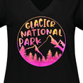 thumbnail image 4 of Inktastic Glacier National Park Montana Pink Mountains Women's Plus Size V-Neck T-Shirt, 4 of 5