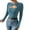 Blue, variant on Women's Cutout Sexy Long Sleeve Ribbed Knit Pullover Tops - Slim Fit, Chest Hollow Detail, Polyester - Party/Daily Wear, S-XL Sizes