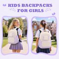 thumbnail image 3 of QWKLEAJ School Backpack for Teen Girls, Large Capacity Laptop Bag for High School Middle School Elementary, Aesthetic Bookbag College Women Purple, 3 of 7