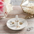 thumbnail image 2 of MyGift 5 inch White Ceramic Ring Dish/Dresser Top Jewelry Holder with Gold Trim, 2 of 3